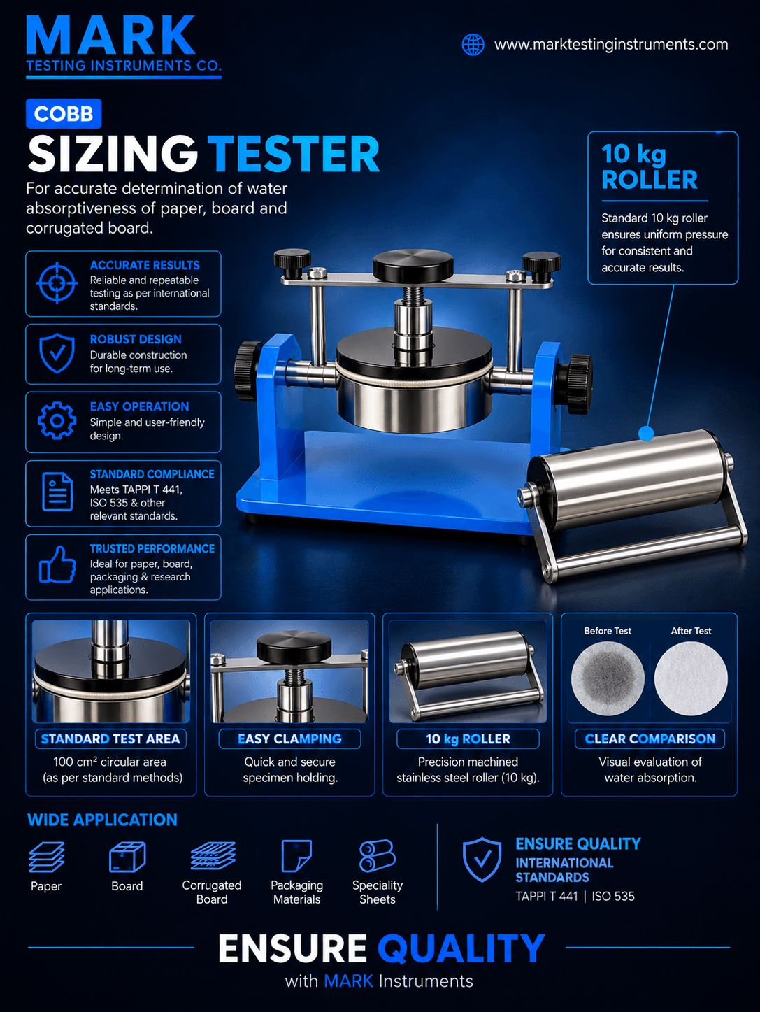 Cobb Sizing Tester Mark-CST 130 | Water Absorption Test System
