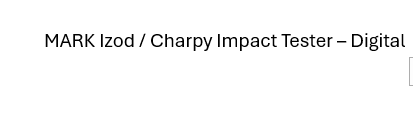 Charpy Impact Tester – Digital