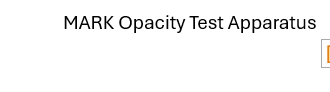 Opacity Test Apparatus