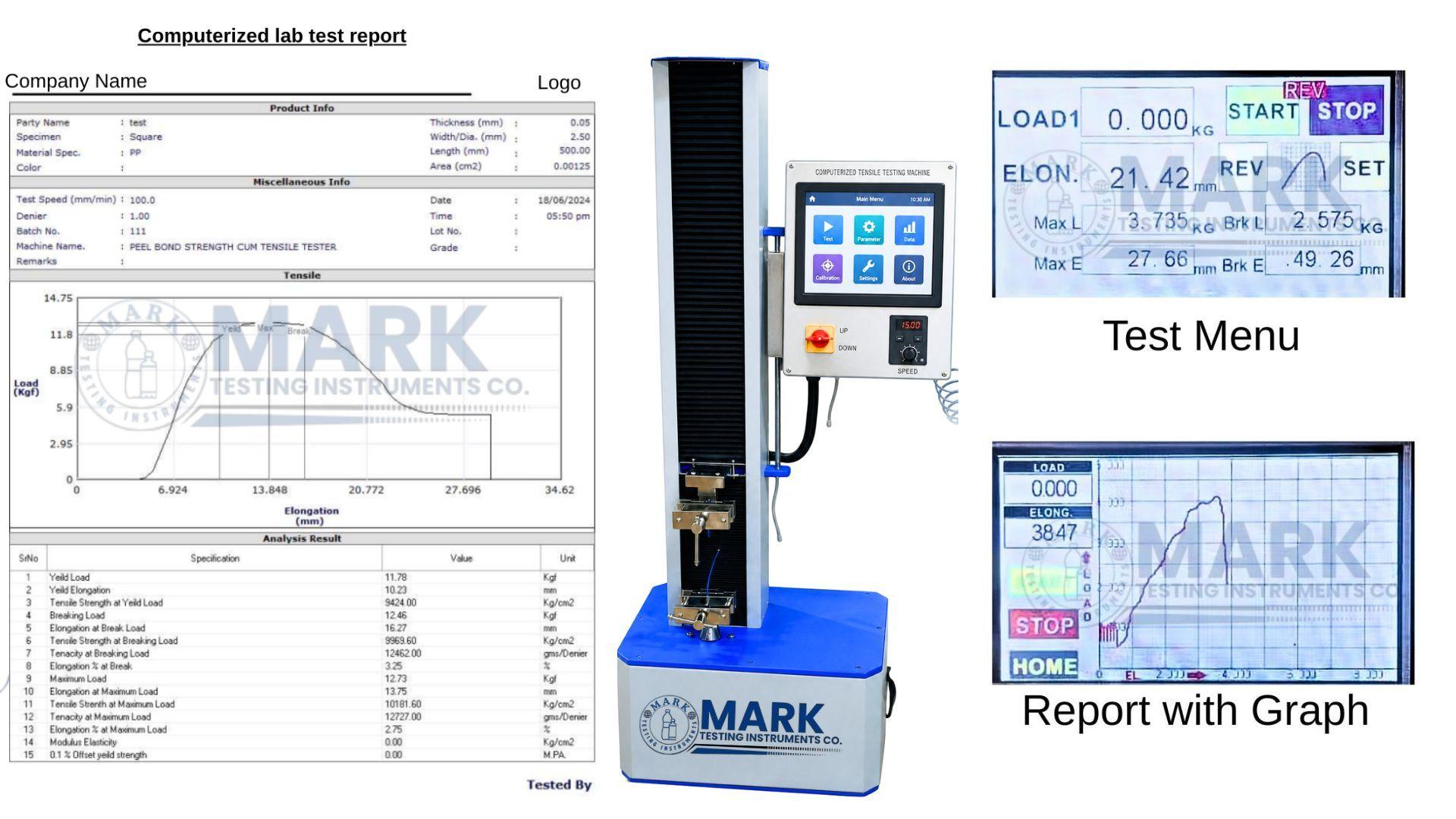 Tensile Testing Machine with HMI Touchscreen cum Computerized