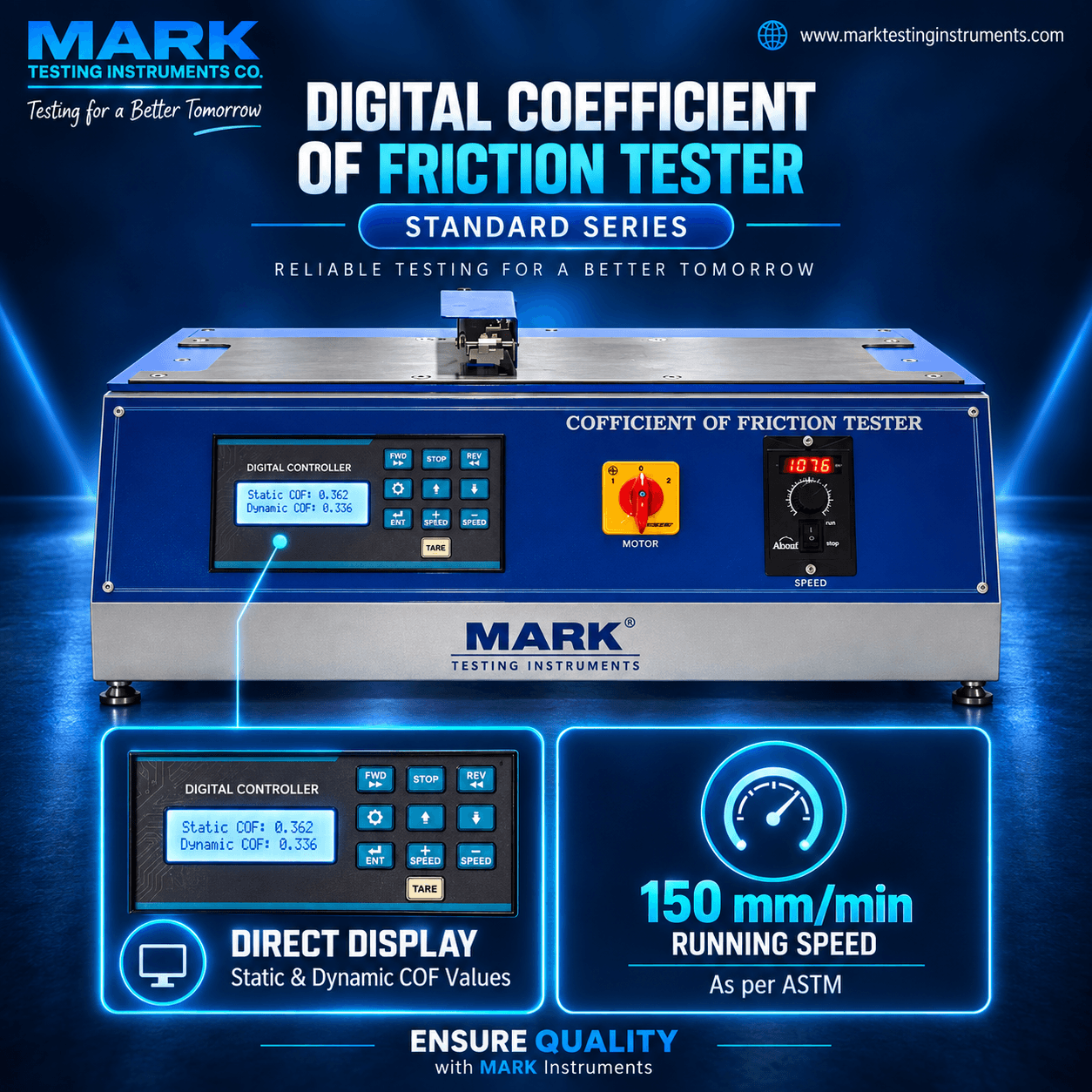 Mark-COF 10D Digital Coefficient of Friction Tester | Plastic Film Slip Property Testing Machine