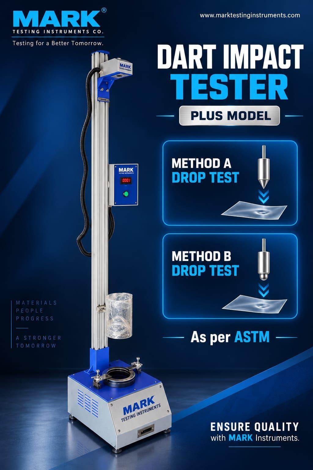 Manual Clamping Dart Impact Tester | Plastic Film Free-Falling Dart Drop Machine