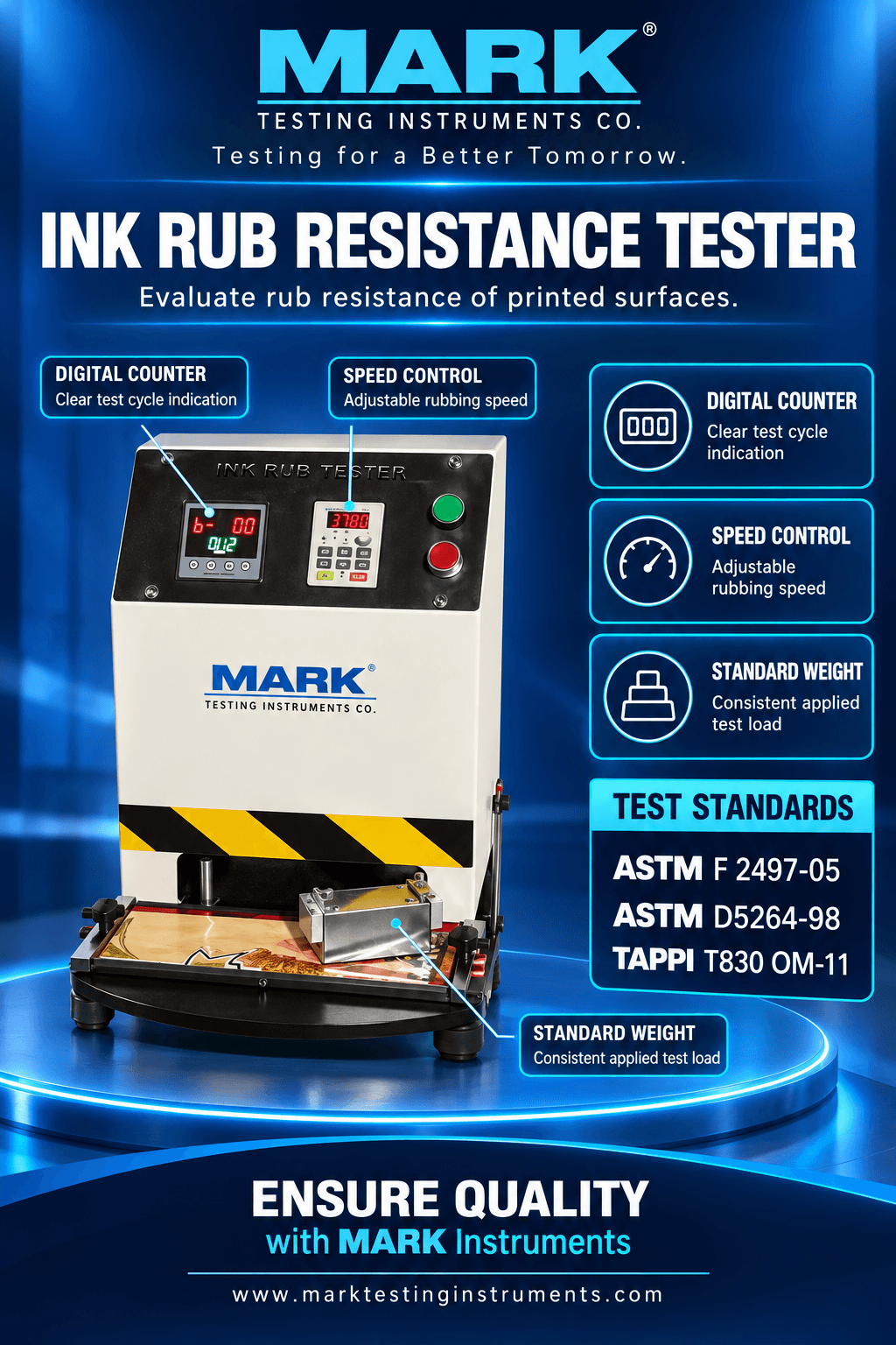 Digital Ink Rub Tester – Ink Abrasion & Scuff Resistance Tester