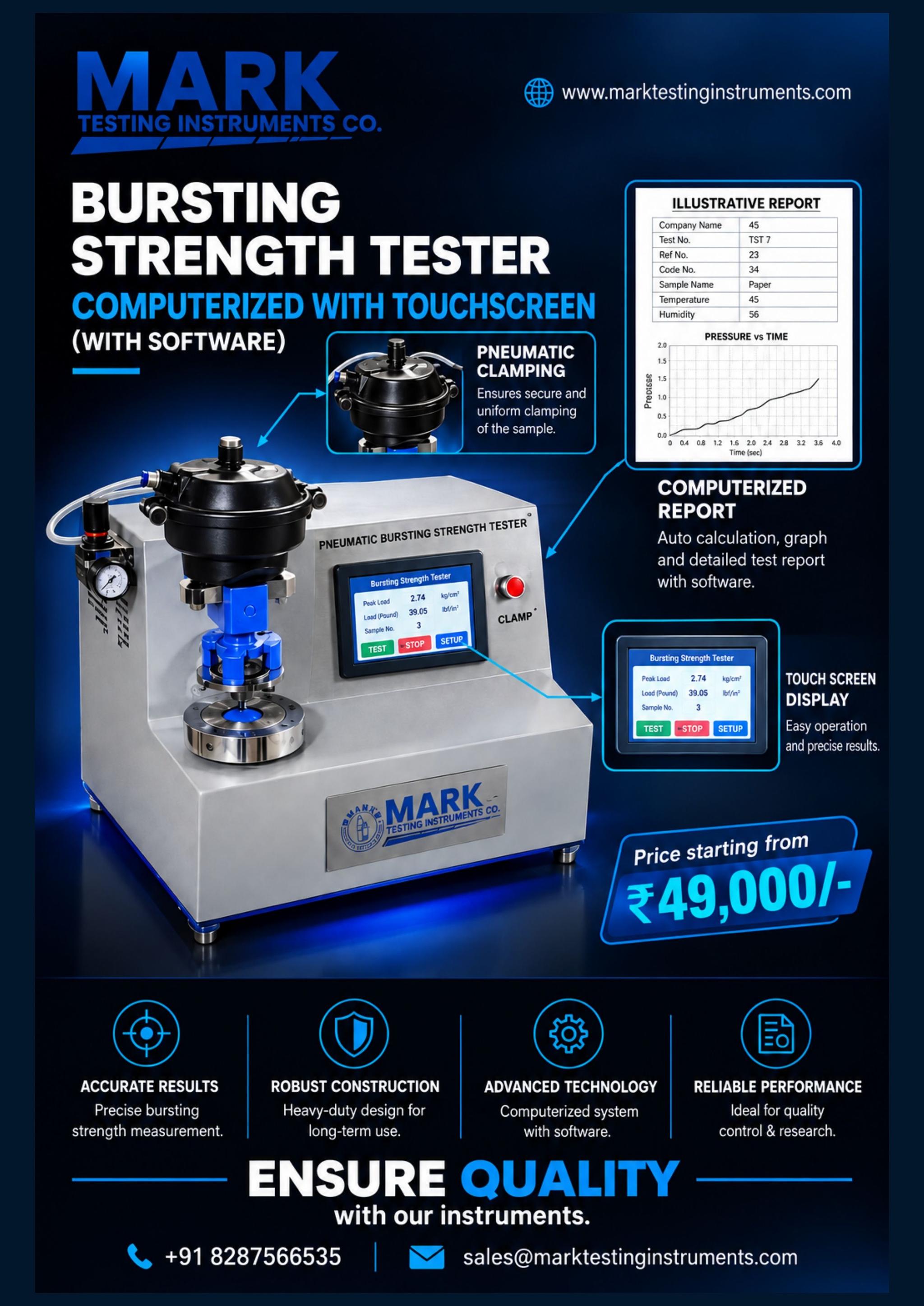 Bursting Strength Tester HMI Touchscreen